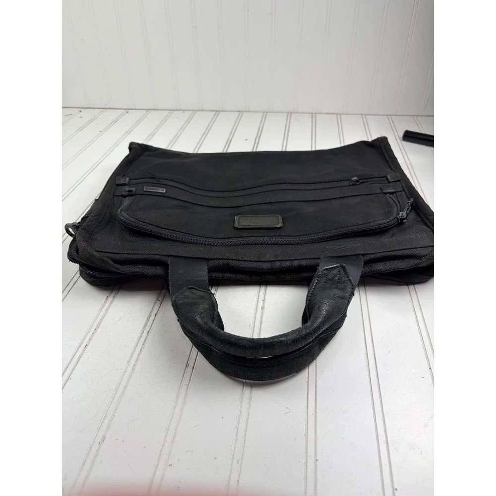 TUMI Alpha 2 Black Nylon Business Briefcase Laptop Travel Carry-On Messenger Bag